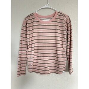Abercrombie Kids Size 13/14 Pink Striped Extra Soft Long Sleeve T Shirt Knit Top
